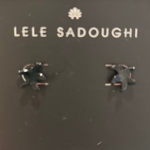 Lele Sadoughi Starfish Stud Earrings, black. NWT
